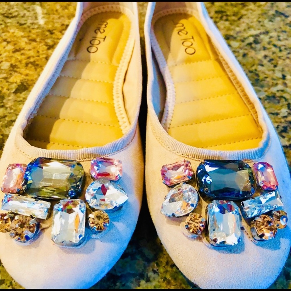 Me Too Sapphire Crystal Embellished Flats Sz. 6